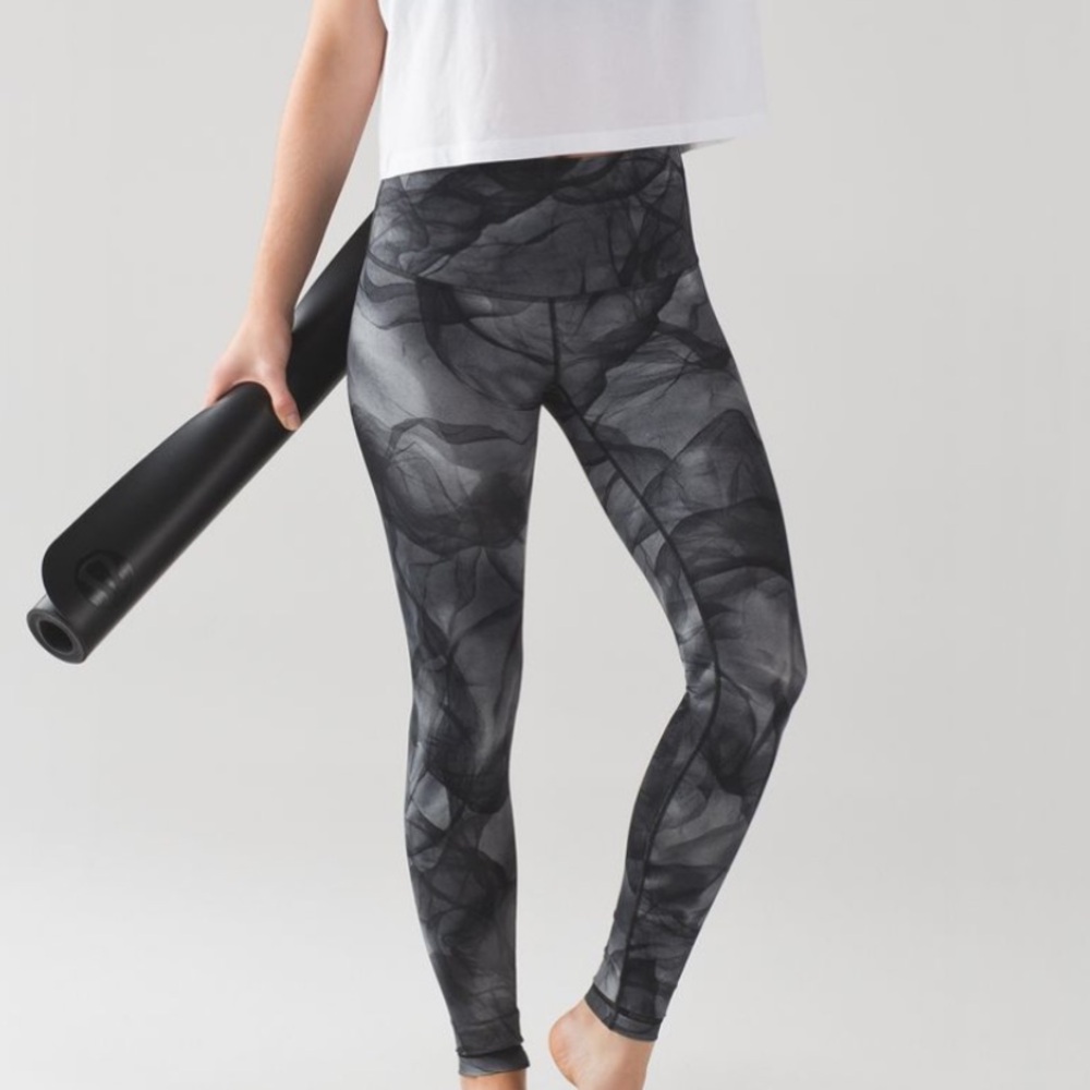 Lululemon Wunder Under Pant Hi Rise Midnight Tulle Multi Black
